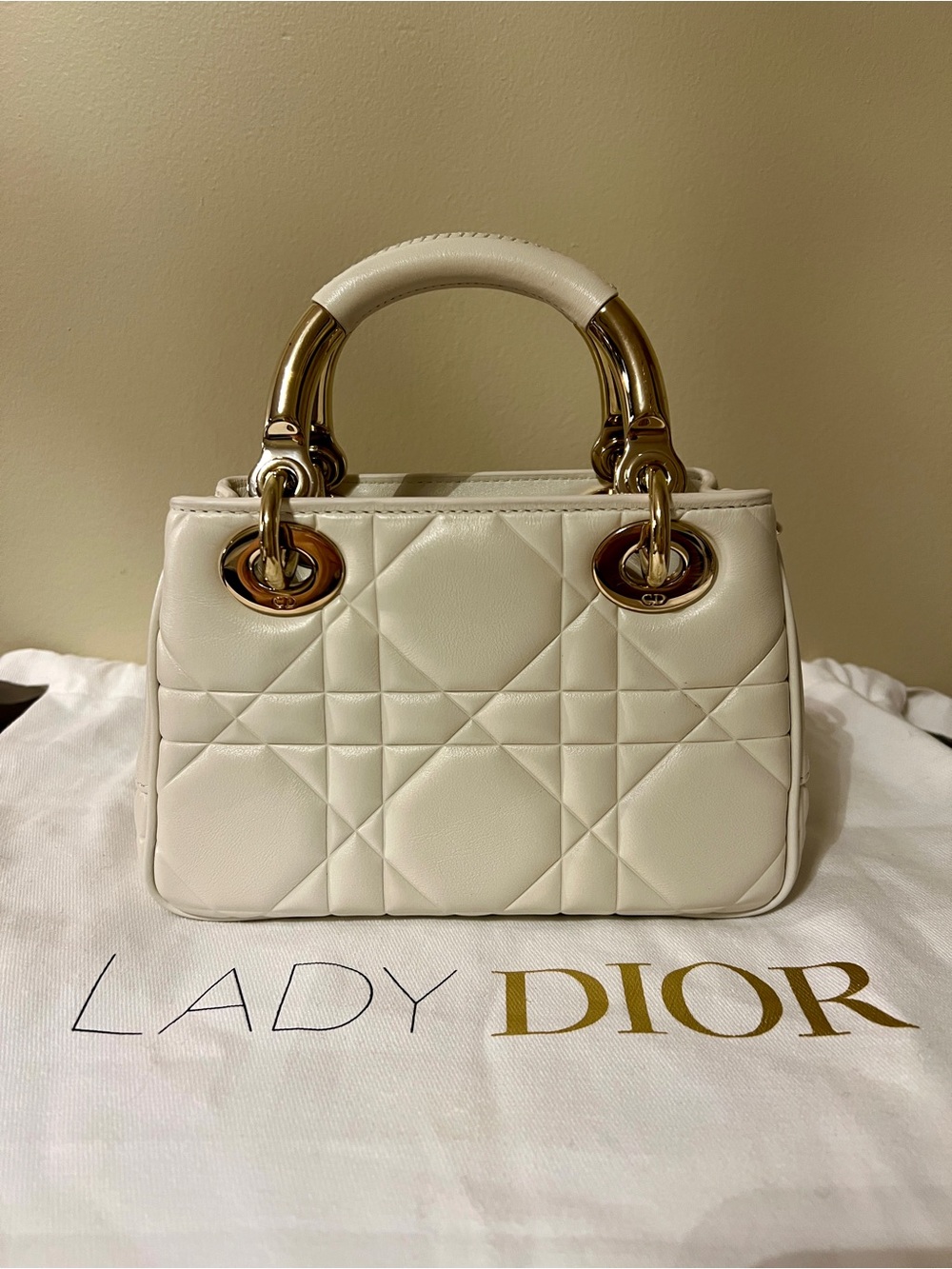 Christian Dior Lady 95.22 Mini White Calfskin Bag - Picture 2 of 8